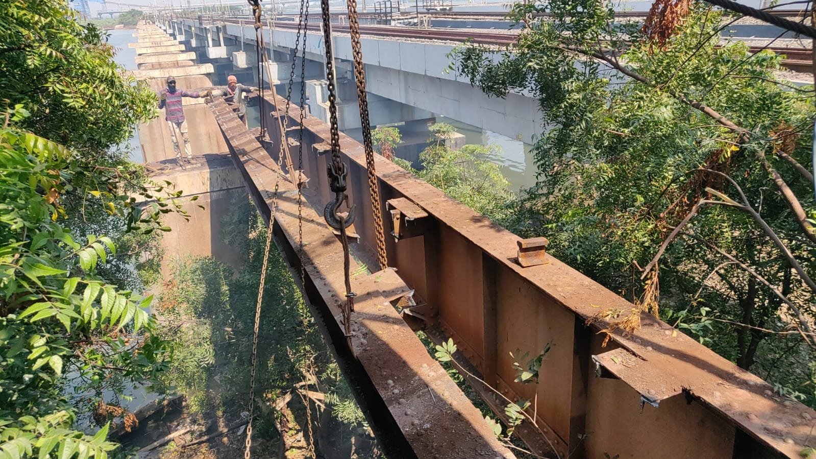 Ennur railway bridge dismantling chennai